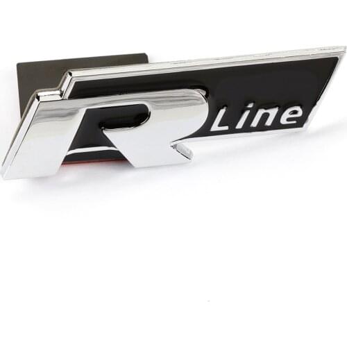 3D Black RLINE Car Front Grille Hood Sticker Emblem Badge Car Styling For VW Volkswagen