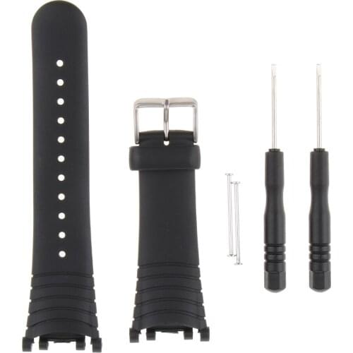 Black Rubber Wristwatch Bands for SUUNTO VECTOR Strap Bracelet with Tools