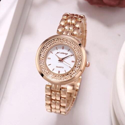 Hot Fashion Luxury Rhinestone Watches Women Bracelet Watch Stainless Steel Quartz Ladies Dress Watches Gold Clock Relogios 2020