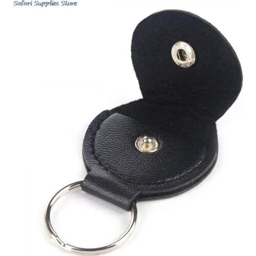 Faux Leather Key Chain Style Bass Guitar Picks Plectrums Bag Holder Case Black