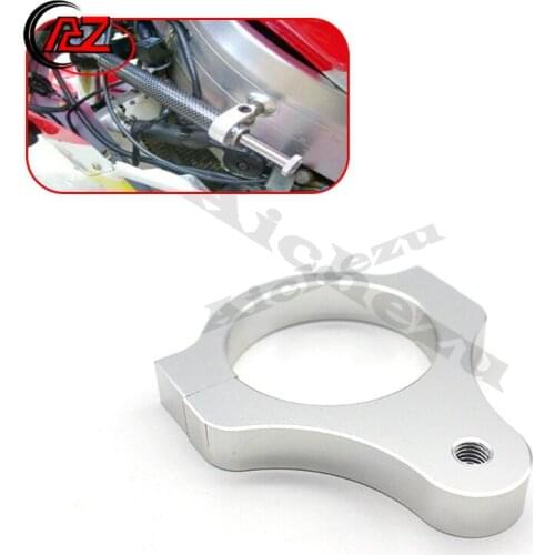 Silver Accessories Aluminum Steering Damper Fork Frame Mounting Clamp Bracket Foot Fixer for Motorcycle Bike Modification
