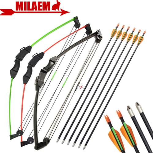 12lbs Archery Youth Compound Bow And Arrow Set Children Compound Bow Fiberglass Arrows Practice Training Shooting Accessories