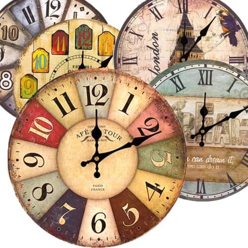 European style Retro wall clock living room modern wall watch minimalist bedroom home decor silent creative clocks Home Decor