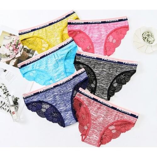 3pcs/pack Julexy New Cotton Underwear Sexy Lace Women Panties Set Breathable Briefs Fashion Letter Panties