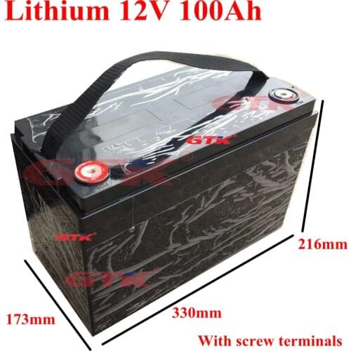 New Large capacity 12V 100AH Lithium ion Battery lipo with Case BMS System FOR solar EV Car Golf Cycling Electric Bicycle Part