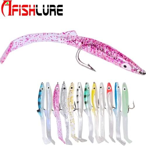 AR27 Wholesale Soft Eel Lure with Hooks 85mm 2.3g 6pcs/bags Marckel Fish Lure T Tail Soft Fishing Lure Painting Baits