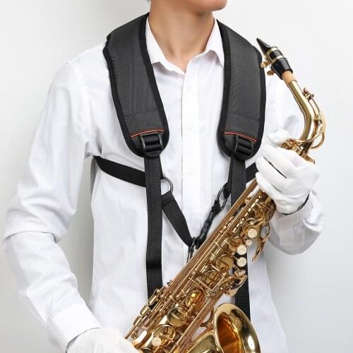 Saxophone Sax Soft Cotton Shoulder Strap Belt Harness For Alto Tenor Soprano