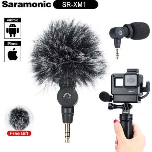 Saramonic SR-XM1 3.5mm Wireless Record Vlog Microphone for Gopro 8 Max 7 6 TRS Plug Mic DSLR Cameras DJI Osmo Action Osmo Pocket