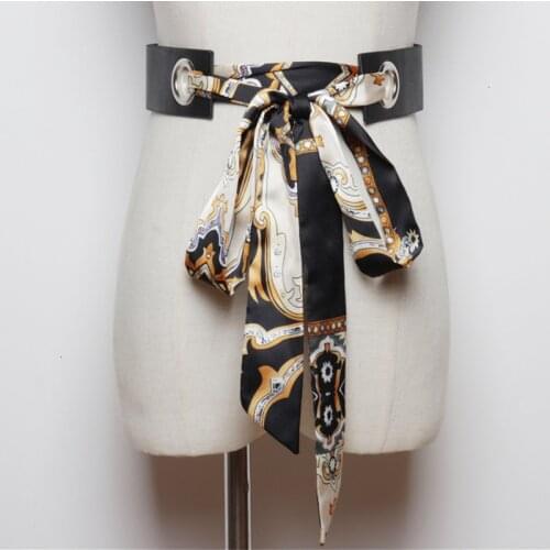 TVVOVVIN 2020 Fashionable Detachable Silk Scarf Bow Tie Waistband With Dress Shirt Print Striped Belt PC219