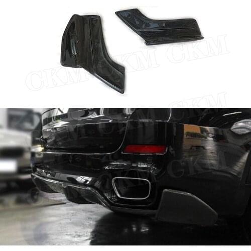 Carbon Fiber Rear Lip Splitters Aprons Cupwings For BMW X5 F15 M Sport 2014-2018 FRP Bumper Side Flaps Car Styling