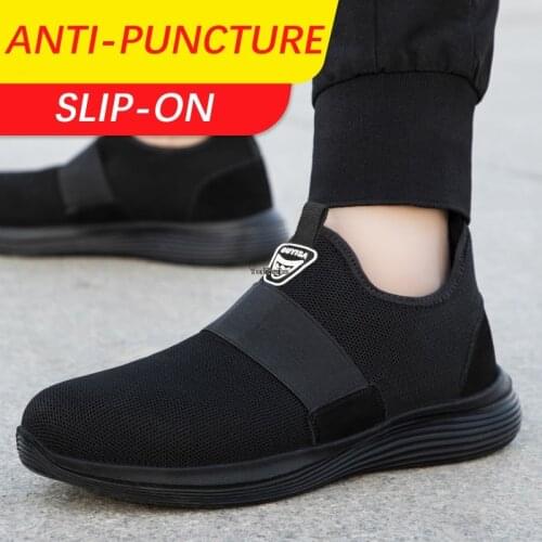 Work Shoes For Men Safety Boots Anti-puncture Construction Work Boots Mens Safety Shoes With Steel Toe Non-Slip Work Sneakers