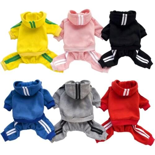 XS-XXL Pet Dog Clothes Warm Dog Jumpsuit Cat Puppy Pajamas Clothing Thicken Pet Hoodie Coat Outfit For Dogs Chihuahua Yorkie Pug