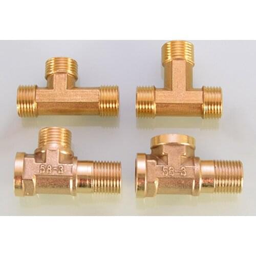 1PCS Extended 1/2 BSP Female Male Tee 3 Ways Splitter Brass Pipe Fitting Water Gas Oil DN15 Home Garden