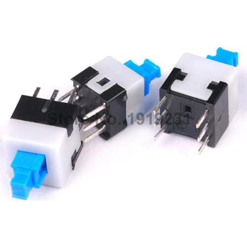 30PCS Square 7x7mm 6 Pin DPDT Mini Push Button Self-locking Switch Multimeter Switch