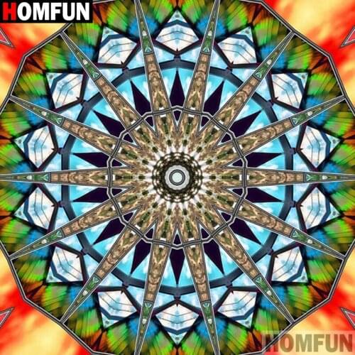 Homfun Full Square/Round Drill 5D DIY Diamond Painting "Mandala flower" 3D Embroidery Cross Stitch Home Decor Gift A11358