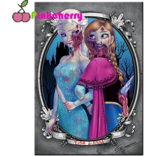 5D DIY Diamond Painting Cartoon Skull Girl Horror Art Rhinestones Picture Mosaic Diamond Embroidery Full Display Halloween k1031