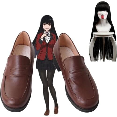 Anime Kakegurui Jabami Yumeko Cosplay Shoes Boots Custom Made Anime Kakegurui Compulsive Gambler Cosplay Wig Role Play