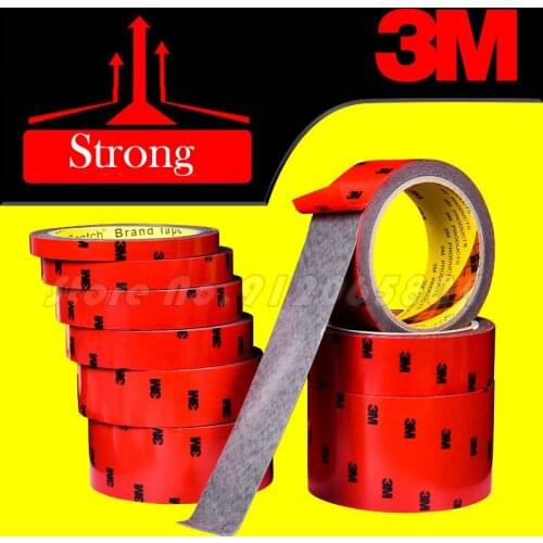 3M Car Strong Special Acrylic Double Sided Adhesive Heavy Duty Mounting Black Tape Waterproof Foam 0.8mm for Home Car Office