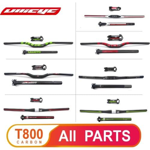 Fast Shipping Sale Hot New Ullicyc Carbon Handlebar Set Mtb Bike Handlebar + Seatpost + Stem Bike Parts Selle Carbon Handlebar