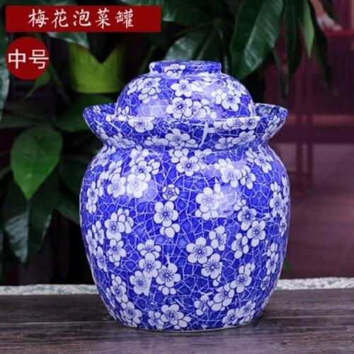 Kimchi jar Jingdezhen pottery and pickled pottery jar sealed storage tank, Sichuan pickled pickle jar with double cover without