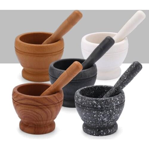 Spice Crusher Resin Bowl Mortar Pestle Spice Pepper Crusher Herbs Grinder Garlic Mixing Bowl Press Bowl Kitchen Tools