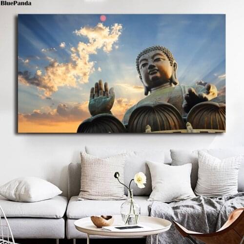 Tian Tan Buddha In The Beautiful Mountains Canvas Prints Picture Modular Paintings For Living Room Poster On The Wall Home Decor