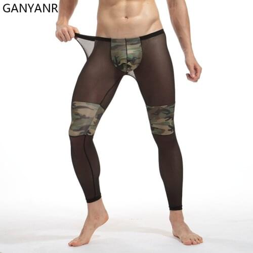 GANYANR Running Tights Men Compression Pants Gym Leggings Fitness Yoga Sexy Basketball Sport Jogging Training Athletic Training