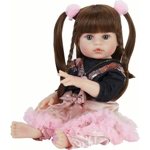 New Full Silicone Body Reborn Baby Girl Dolls Lifelike Toddler Boneca Bath Toys Doll Kids Birthday Gift