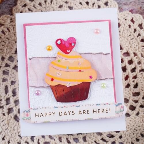 Cute Delicious Cake Cup Candy Cherry Metal Cutting Dies For DIY Scrapbooking Embossing Paper Card Photo Album Making Craft New