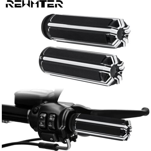 Motorcycle 25mm 1" Grips Electronic Handle Grips Black For Harley Softail Breakout FXSB FLSTF FLS Touring Street Glide Road King