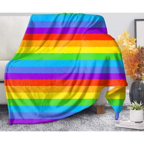 TOADDMOS Rainbow Flag Pattern Premium Fleece Throw Blanket Warm Adult Kids Fall Thin Office Nap Knee Blanket Quilt Soft Blanket