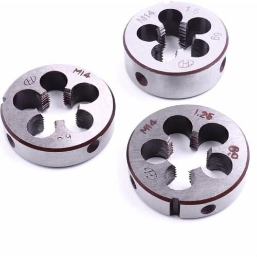 Wholesale 3Pcs/Set M14 Metric Thread Die High Hardness Alloy tool steel 14mm Diameter Threading Tools Pitch 1mm 1.25mm 1.5mm