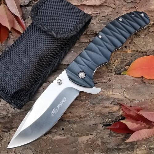 Outdoor Tactical Camping Hunting Survival Pocket Quick Folding Knife 8Cr13Mov Blade Steel Handle Knives Rescue Knife EDC Tools
