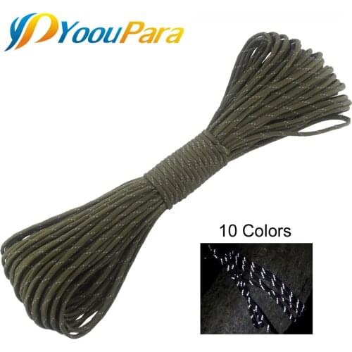 YoouPara 10 colors Reflective Paracord 7 Strand 100M Outdoor Campling Tent Wind Parachute Rope Survival Emergence Rope Cord