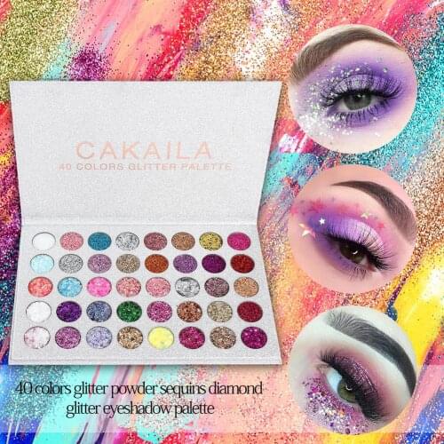 CAKAILA Eyeshadow Palette Party Eyeshadow Pallete Neon Palette 40 Shimmer Glitter Sequined Shades Shadow Pallete COSMETIC