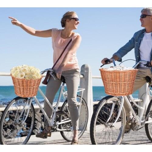 Cat Bicycle Basket Woven Bike Basket Front Handlebar Wicker Bicycle Basket Adult Boys Girls Bike Small For Pet Carrier Bag