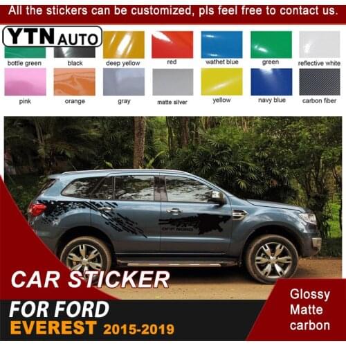 Fits For Ford Everest 2015 2016 2017 2018 2019 Car Stickers Side Door 4x4 Off Road Graphic Vinyl Cool Car Customized Decals