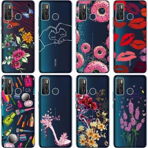 For TECNO Camon 15 Shockproof Silicone Phone Case For TECNO Camon 15 Air Case Covers Transparent Protection Back Cover