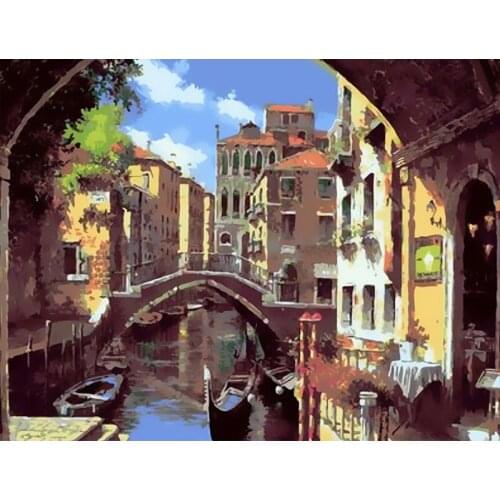 Painting By Numbers Scenery DIY Oil Coloring By Numbers Street Landscape Canvas Paint Art Pictures Home Decor