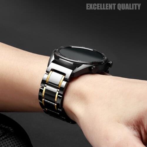 20MM 22MM Ceramic Straps For Xiaomi AMAZFIT Stratos 3 2 S/GTS/GTR 42MM 47MM /Pace/Bip Watchband Smart Watch Accessories Correa