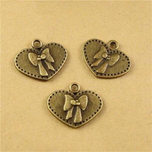 RONGQING 100pcs/lot pendant making fit DIY 16*19MM bowknot Charms