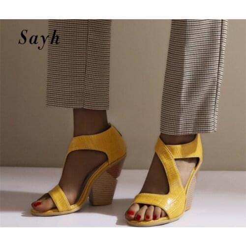 Women Sandals Summer 2020 Female Shoes Woman High Heel Pumps Peep Toe Heels Faux Leather Sexy Shoes Stiletto Shoes Size Plus