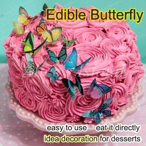 Edible butterflies for cake 34pcs 3D edible butterfly Wedding Birthday Party Baby Shower cake idea decoration cake edible paper