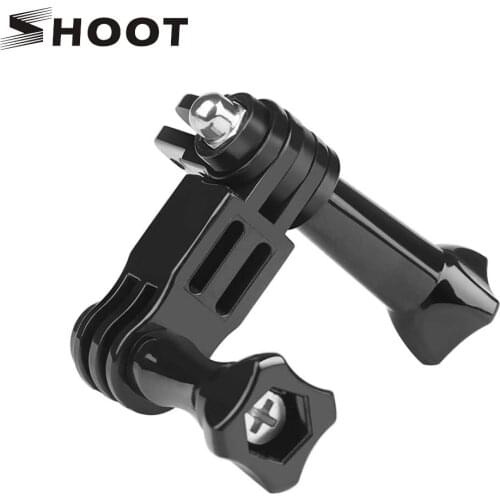 SHOOT Three Way Adjustable Helmet Clamp Pivot Arm Mount for GoPro Hero 7 5 6 4 Xiaomi Yi 4K SJCAM SJ4000 SJ5000 Go Pro Accessory
