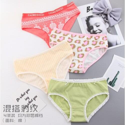 Celebration High Quality 4pcs/lot Candy Color Lovely Girl Panties Plaid Underwear Bowknot Briefs Cotton Lingerie Soft Comfortabl