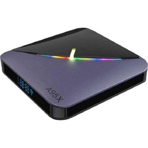 VHXSIN 50PCS/LOT A95X F3 RGB Light TV Box Amlogic S905X3 Android 9.0 4GB 64GB Support Dual Wifi 4K 75fps Netflix Youtube Plex