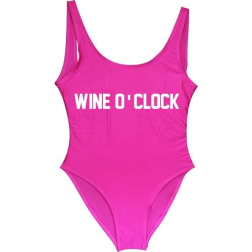 WINE O'CLOCK Swimwear Women One Piece Swimsuit Fun party Have Lining badpak plus size white swimsuit woman swimsuit