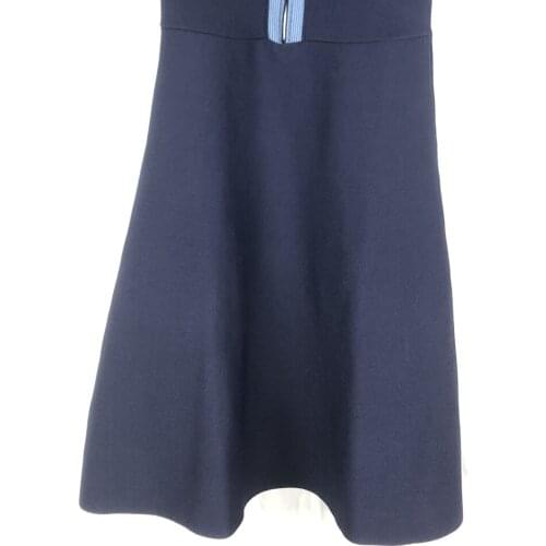 Elegant Summer New Style Lapel Short Sleeve Slim Slimming Knit Dress Female Dress