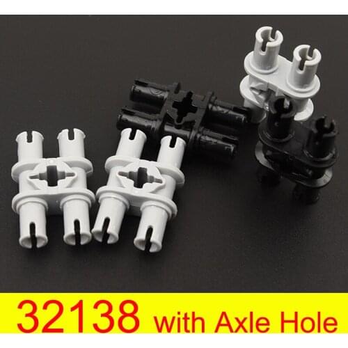 10PCS 32138 Pin Double with Axle Hole Building Block Bricks Accessories Assembly Parts MOC electric Education connector Toys