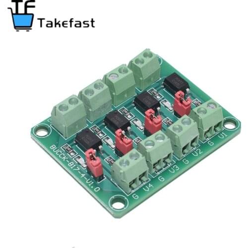 10PCS PC817 4 Channel Optocoupler Isolation Board Voltage Converter Adapter Module 3.6-30V Driver Photoelectric Isolated Module